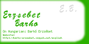 erzsebet barho business card